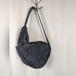 AmeriBag Healthy Back Bag Black Crossbody Sling Messenger Nylon Outdoor Backpack